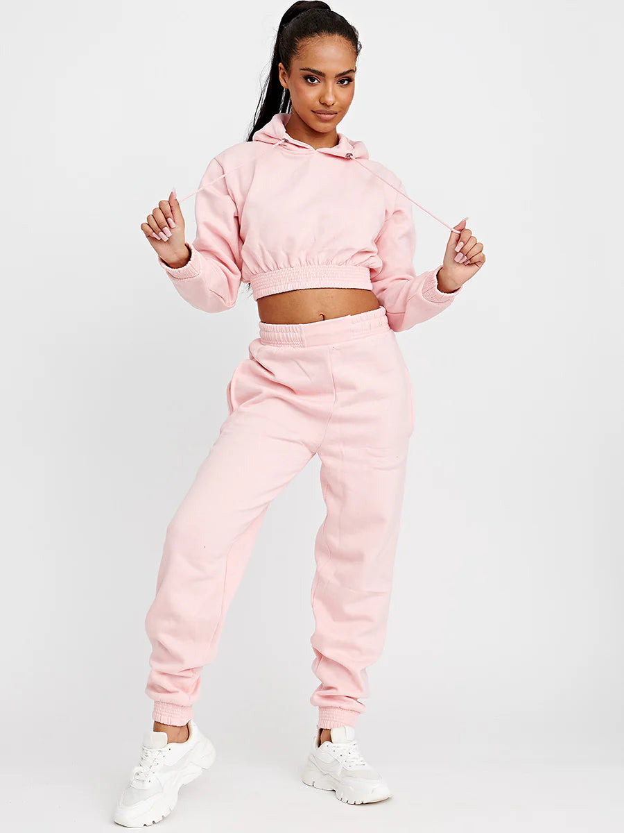 Cropped Hoodie & Jogger Fleece Co-ord Nikita