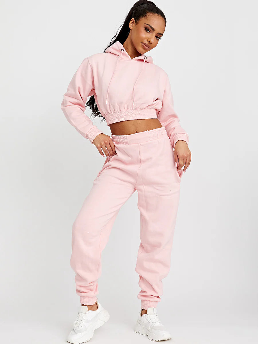 Cropped Hoodie & Jogger Fleece Co-ord Nikita